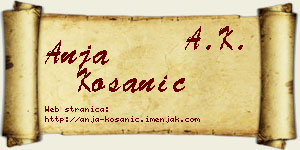 Anja Kosanić vizit kartica